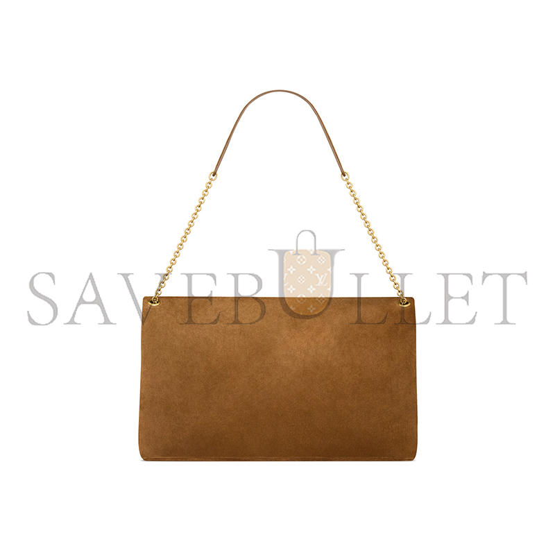 YSL CASSANDRE LARGE POUCH ON CHAIN IN SUEDE 8558021U80W2916 (35*22*3cm)